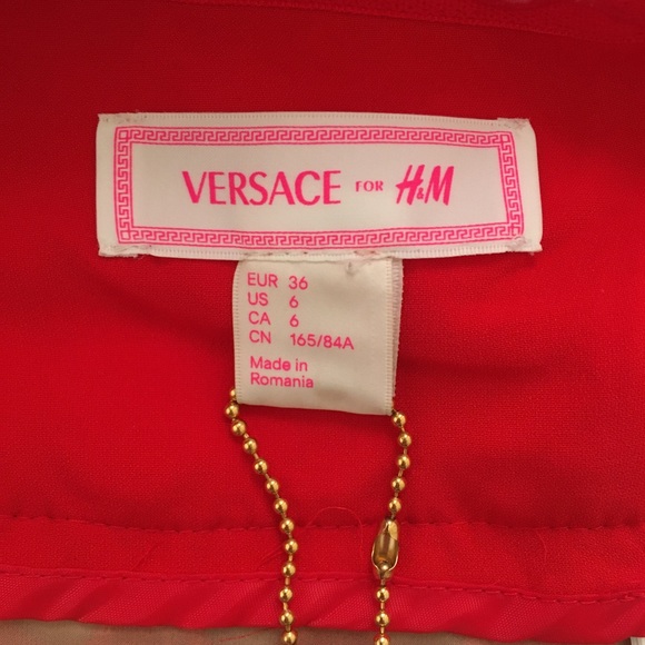 Versace for H&M Red Silk Mini Dress size 6 - Picture 3 of 8